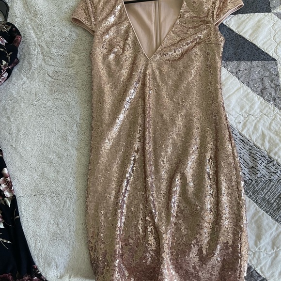 Lulu’s Rose Gold Mini Sequin Dress - Picture 3 of 11